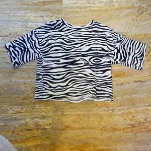 zebra print short sleeve top